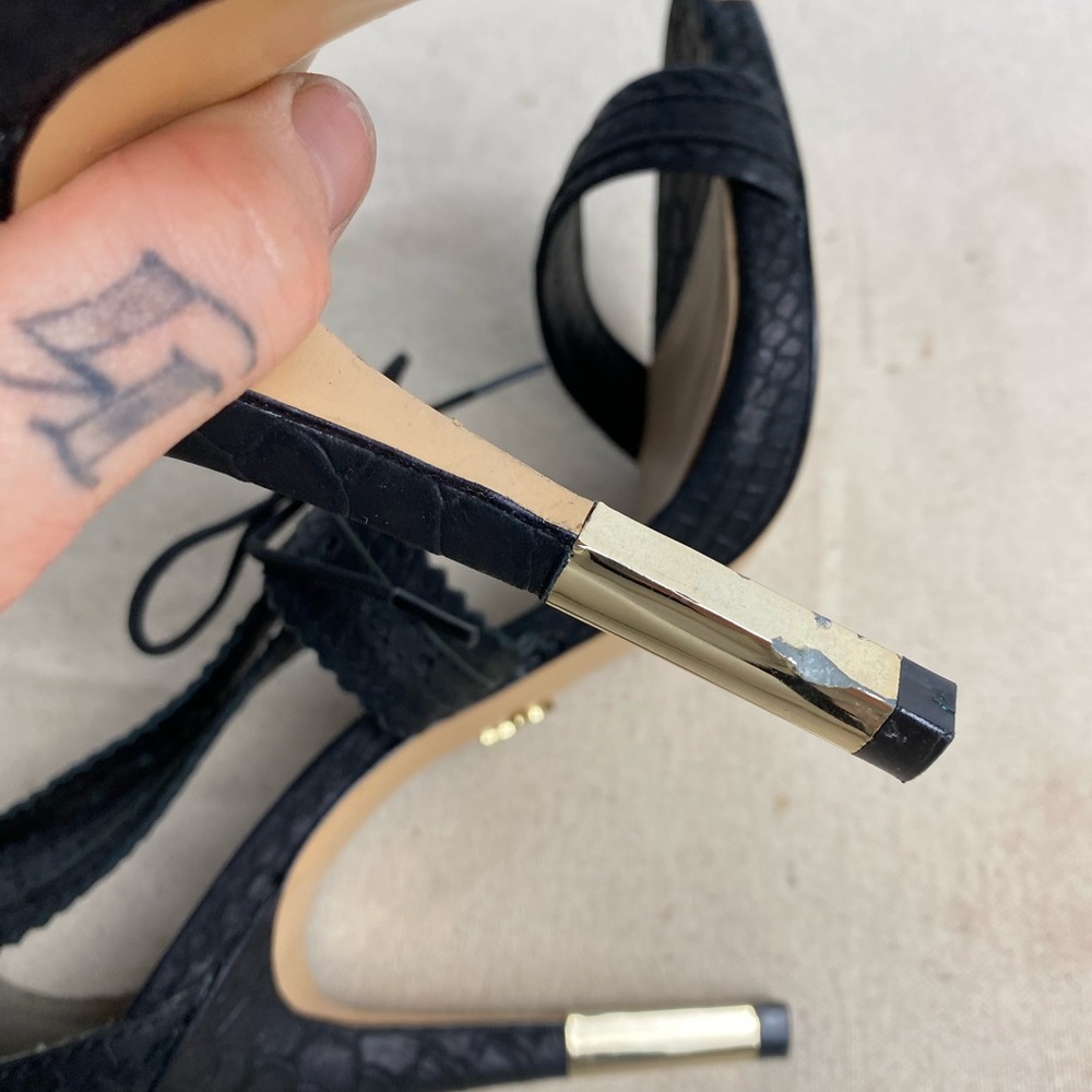 POUR LA VICTOIRE Lace Up Sandal Pumps Black - Picture 9 of 12